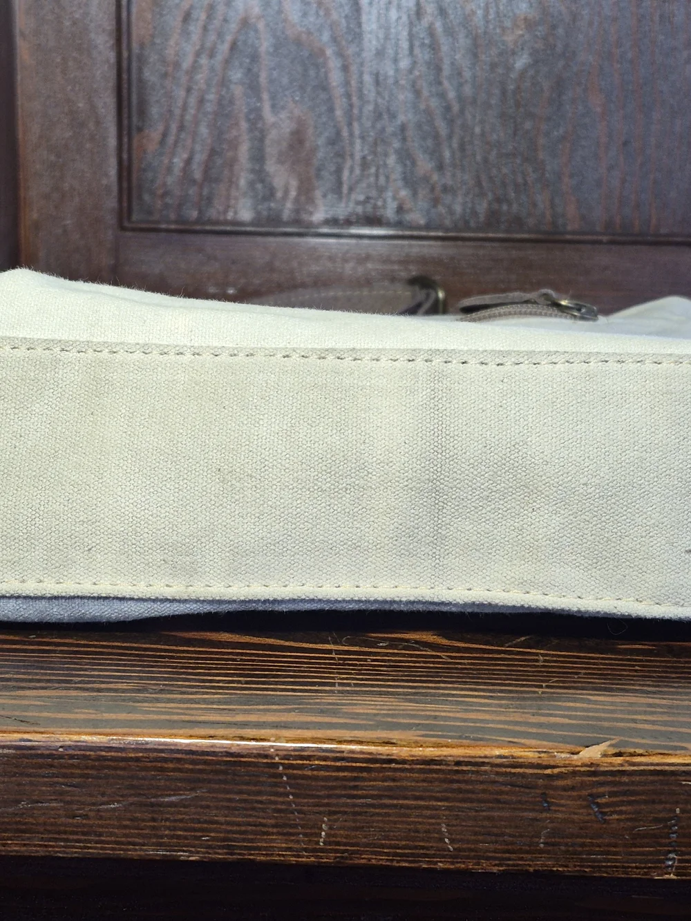 Myra Bag Patchwork Canvas Messenger in Brown, Cream, Gray
